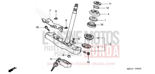 STEERING STEM VT750C6 de 2006